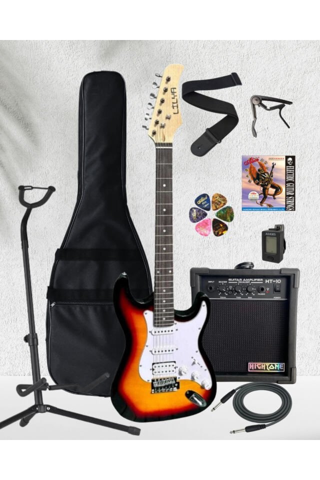 HSS Elektro Gitar Amfi Kulaklık FULL SET Gün Batımı