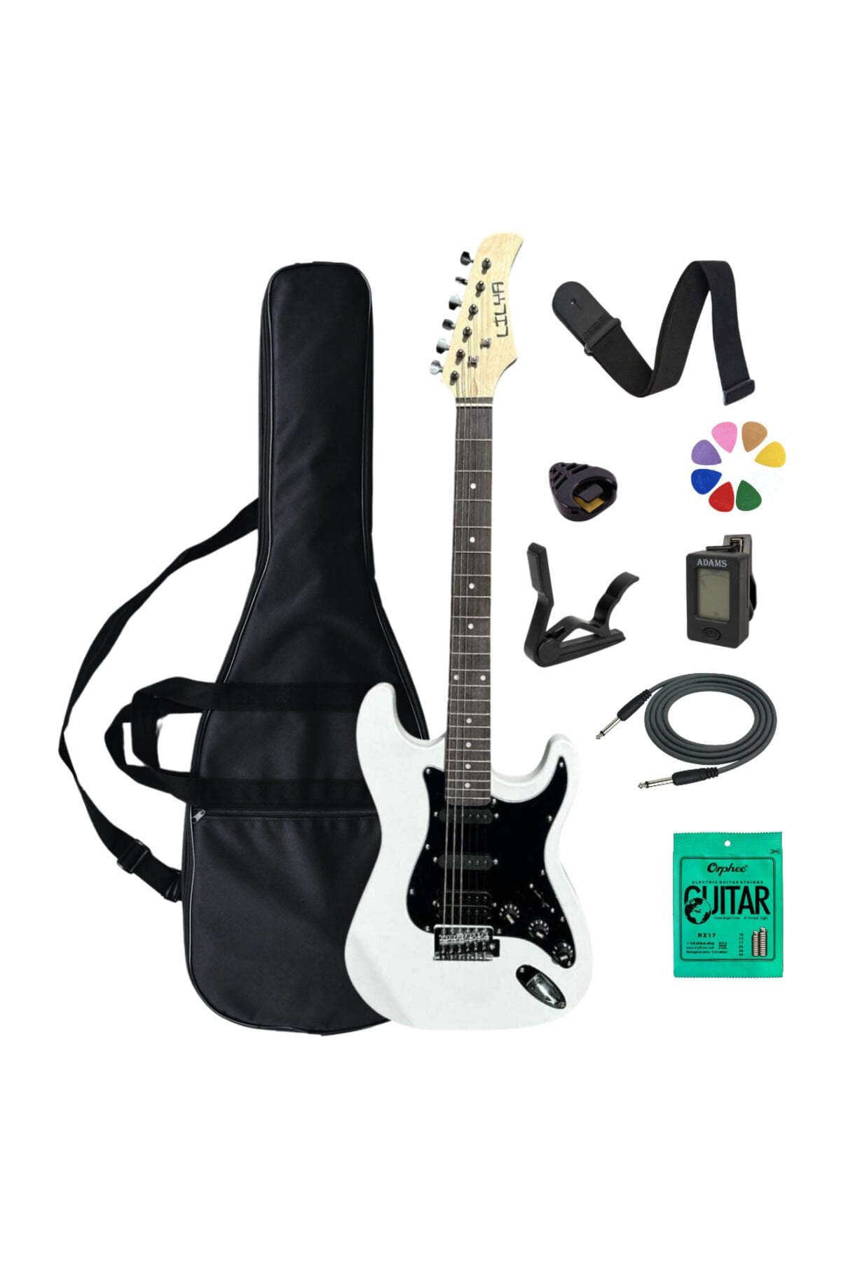 Elektro Gitar Full Set Beyaz
