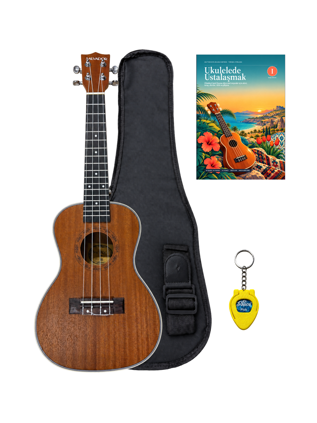 YA-001 MAUN CONCERT UKULELE SET (KILIF-ASKI-METHOD-PENA HEDİYELİ)