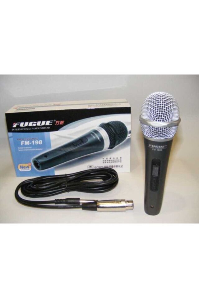 Fm-198b Mikrofon Kablolu Gümüş Başlıklı Dinamik Tek Yönlü