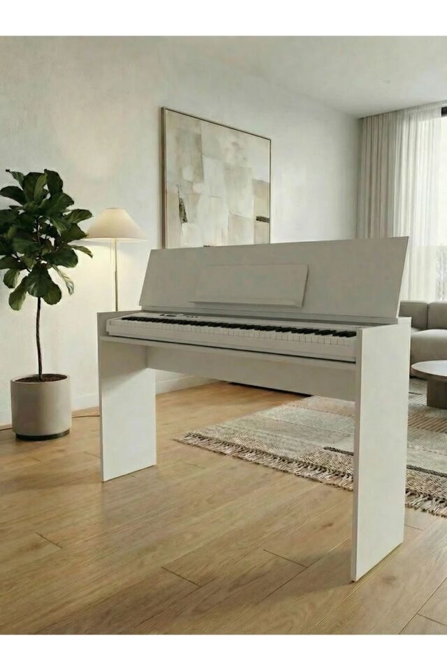Montavo Kapaklı Piyano Sehpası Beyaz (PS-35 / PLX-80WH / JDP-8830 Uyumlu) beyaz