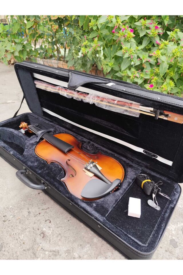 AM22406 Kare Kutu Mat Keman Seti (Yastık, Susturucu, Akort Cihazı, Tel ,Reçine, Keman Metodu)