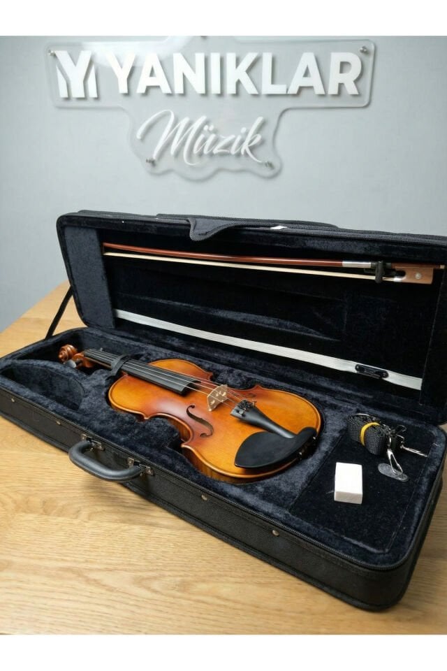 AM22406 Kare Kutu Mat Keman Seti (Yastık, Susturucu, Akort Cihazı, Tel ,Reçine, Keman Metodu)