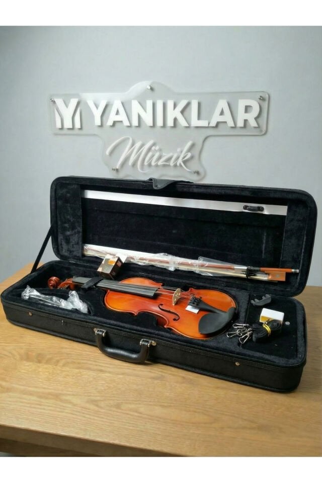 AM22407-34 3/4 Profesyonel Kare Kutu Parlak Keman