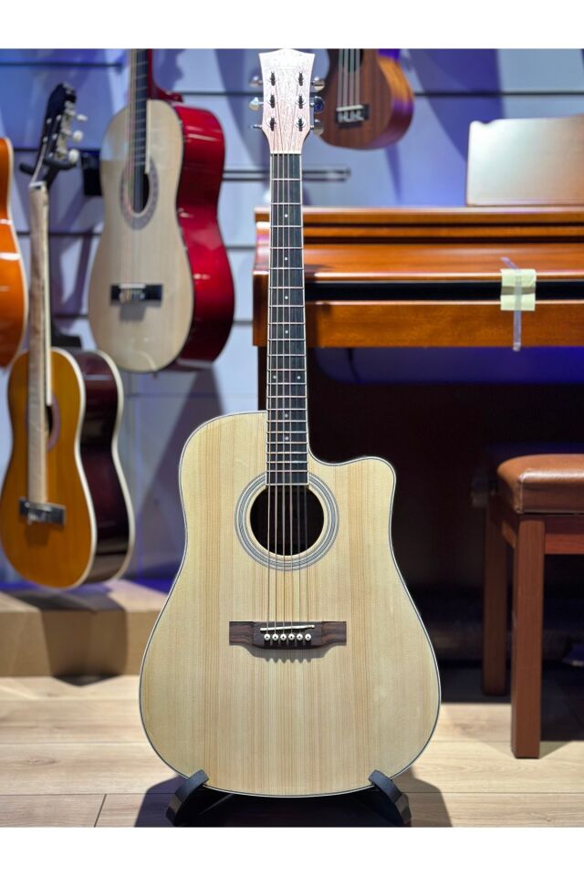 F310nt Kesik Kasa Akustik Gitar 4/4 Yetişkin Boy (KILIF PENA AKORT CİHAZI KAPO SAP AYARI ALYANS)